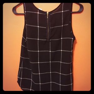 Black and White Window Pane Blouse